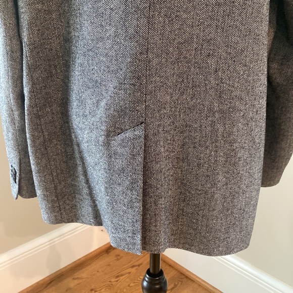 Mens XL herringbone black gray XL blazer sport coat dinner jacket - Picture 8 of 11